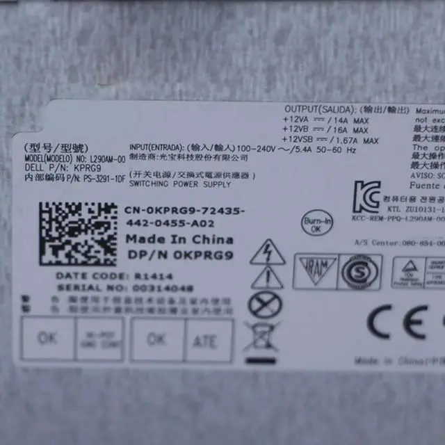 Alt view image 3 of 4 - For 3020 7020 9020 T1700 M-T Power Supply 365W L290AM-00 H AC290AM-00
