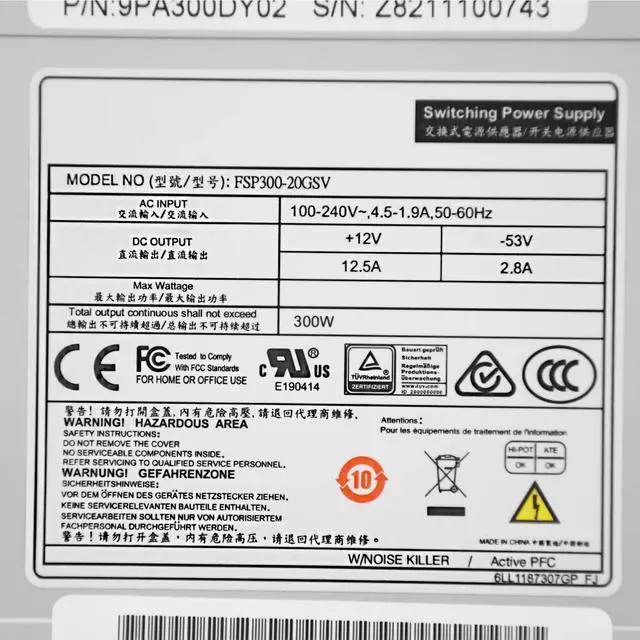Alt view image 4 of 5 - For FSP300-20GSV 300W VCR Power Supply Substitute D-elta DPS-300AB-81 A Psu