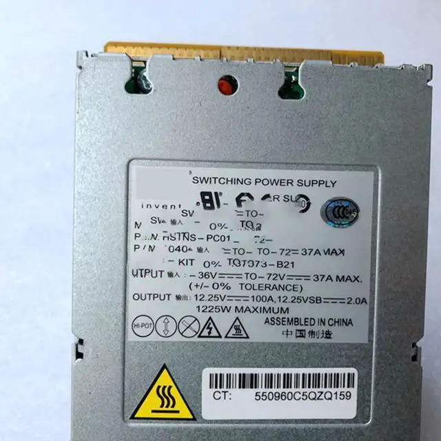 Alt view image 4 of 4 - 437573-B21 For H-P DL380 G6 DL385 HSTNS-PC01 1225W 451816-001 Power Supply 444049-001