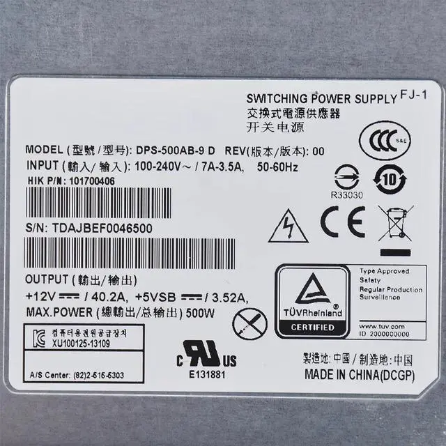 Alt view image 4 of 4 - For D-elta DPS-500AB-9D Hot-swappable Server Redundant Power Supply Module 500W Psu