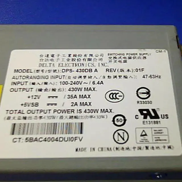 Alt view image 3 of 3 - For H-P ML310G4 Server Switch Power Supply Psu 430W 432479-001 432055-001 DPS-430DB