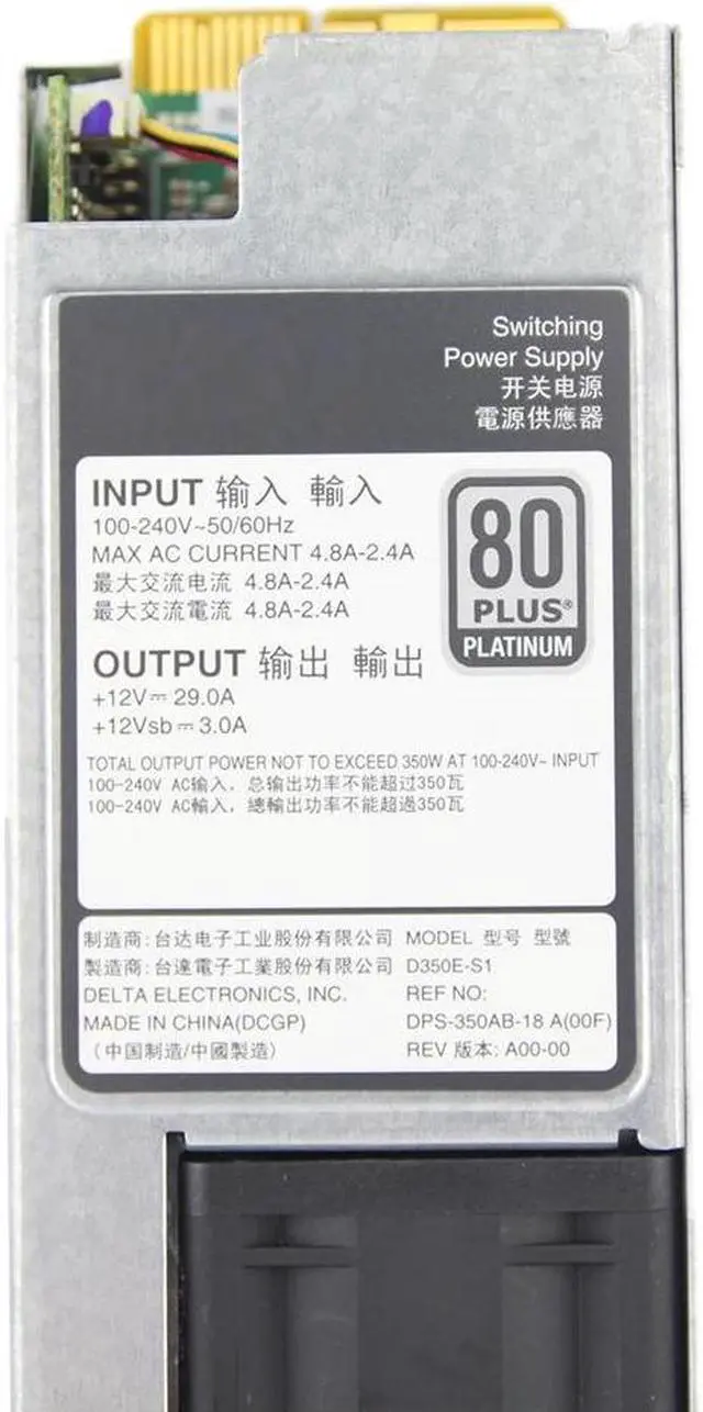 Alt view image 3 of 5 - For D-ELL R320 R420 Server Power Supply 350W L350E-S1 0P7GV4 0Y8Y65