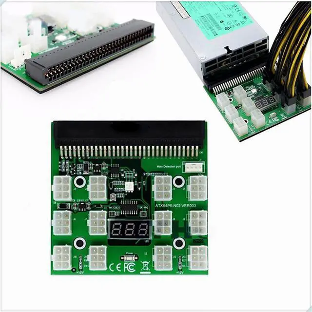 Alt view image 6 of 6 - 1200W Power Supply for H-P DL580G6 G7 498152-001 490594-001 438203-001 + Breakout Board + 12pcs 6pin-to-8pin Cables 60cm