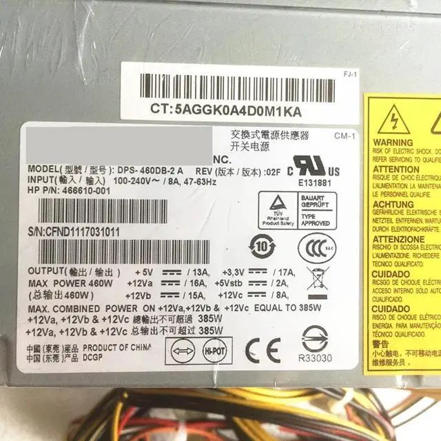 Alt view image 2 of 5 - For H-P ML150G6 ML330G6 Server Power Supply 466610-001 519742-001 385W