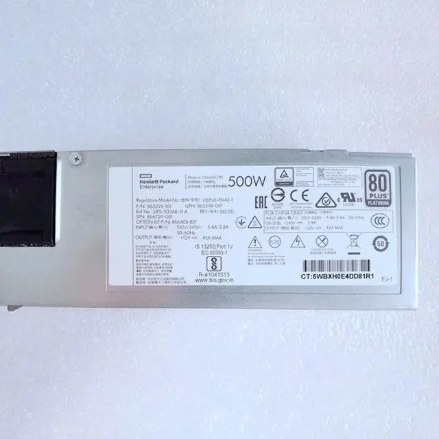 Alt view image 5 of 5 - For H-P G10 500W Power Supply 865408-b21 865398-001 866729-001
