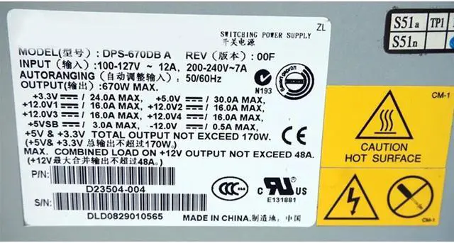 Alt view image 3 of 4 - For D-ELTA DPS-670DB A D23504-004 Industrial Computer Tower Server Power Supply
