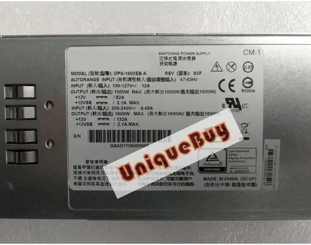 Alt view image 2 of 4 - For D-elta Electronics Server Power Supply DPS-1600EB A 1600W Psu