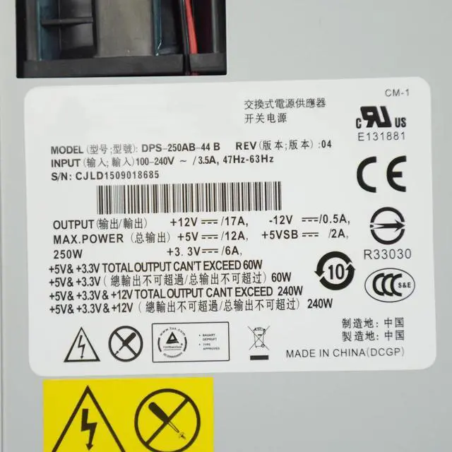 Alt view image 4 of 5 - For D-elta DPS-250AB-44B 1Uflex Server NAS Host Power Supply 240W 8p+12p+24pin Psu