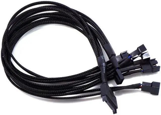 Main image of Computer Fan PWM Temperature Control SATA Line One Point Five SATA To 4pin Line One Drag Five Hub Package Net Processing