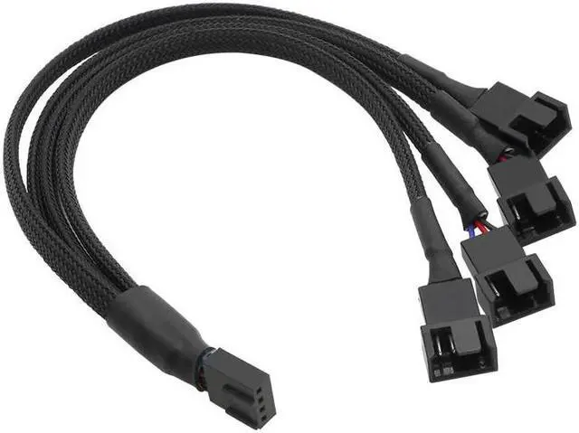 Main image of PWM Fan Splitter 4pin Adapter Cable 1 to 4 Computer CPU Cooler Fan Splitter PC Chassis Fan Extension Power Cable(Small 4Pin 1 to 4)(27cm)