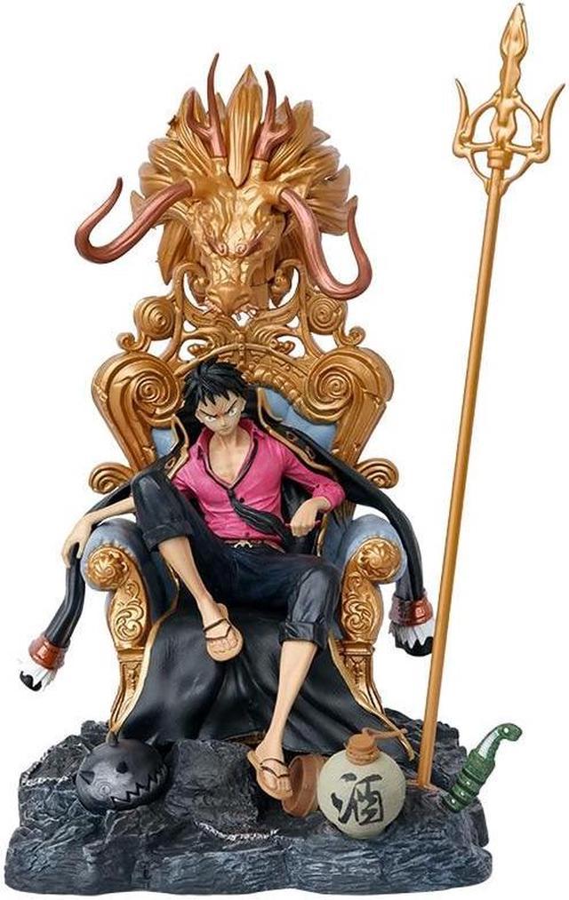 31cm Anime One Piece Monkey D Luffy Sitting Position Throne Action Figure  Resin Statue Decoration Gk Collection Model Kids Gift - AliExpress