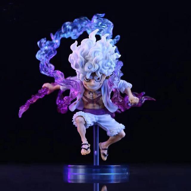 10cm Mini One Piece Battle Luffy Gear 5 Action Figure Nika Statue