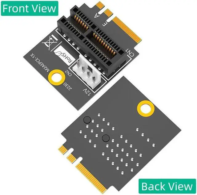 Alt view image 2 of 6 - 2230 M.2 Key A+E to PCIE X1 Adapter Card PCI Express PCI-E 1X Slot to M2 NGFF Key A/A+E/E Converter Riser Card 4Pin Power Supply