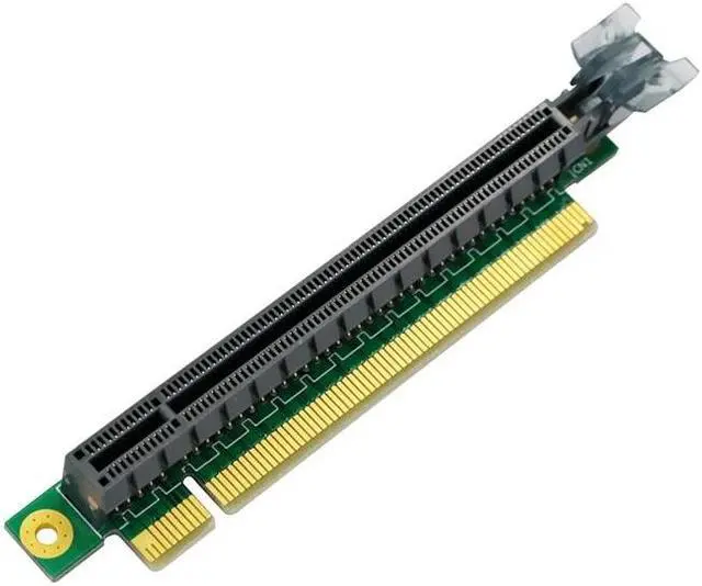 Alt view image 3 of 6 - PCIE 16X Riser Card Adapter PCI Express 3.0 PCI-E to PCI-E 16X Slot Converter 90 Degree Connectors for 1U 2U Server Case Chassis