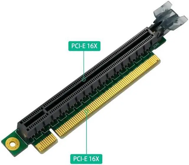 Alt view image 4 of 6 - PCIE 16X Riser Card Adapter PCI Express 3.0 PCI-E to PCI-E 16X Slot Converter 90 Degree Connectors for 1U 2U Server Case Chassis