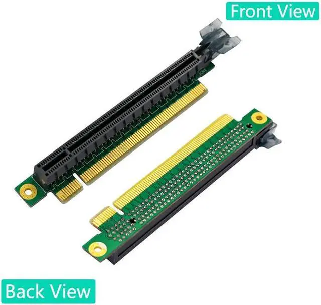 Alt view image 2 of 6 - PCIE 16X Riser Card Adapter PCI Express 3.0 PCI-E to PCI-E 16X Slot Converter 90 Degree Connectors for 1U 2U Server Case Chassis
