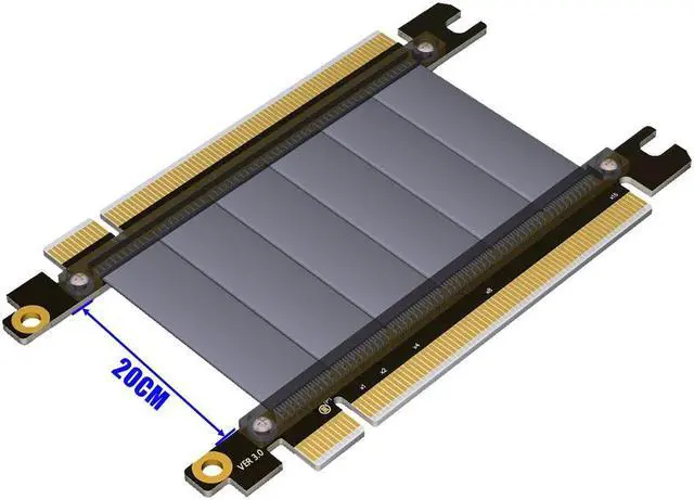 Alt view image 2 of 6 - Computer Cable PCIe 16X PCI Express Extension Cable Riser PCI-E 16X to 16X Extender Riser Card Adapter Flexible Cable