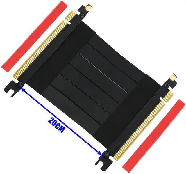 Alt view image 3 of 6 - Computer Cable PCIe 16X PCI Express Extension Cable Riser PCI-E 16X to 16X Extender Riser Card Adapter Flexible Cable