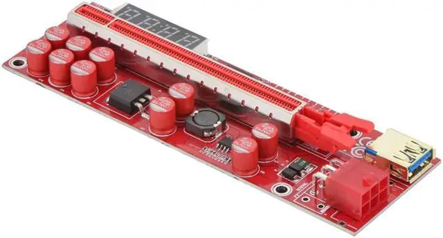 Alt view image 3 of 6 - 1PCS PCIE Riser 013 Pro Riser For Video Card GPU Riser PCI Express x16 USB3.0 6Pin Cable W/Temperature Display Bitcoin Mining