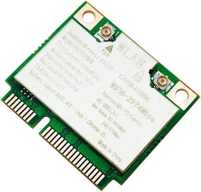Alt view image 2 of 6 - 2974Mbps Wifi 6 Dual Band Wireless Half Mini PCI-E Network Wlan Wifi Card Bluetooth 5.1 802.11ax/ac 2.4/5Ghz Adapter MU-MIMO