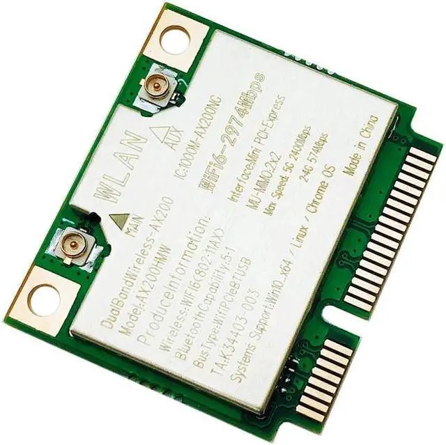 Alt view image 5 of 6 - 2974Mbps Wifi 6 Dual Band Wireless Half Mini PCI-E Network Wlan Wifi Card Bluetooth 5.1 802.11ax/ac 2.4/5Ghz Adapter MU-MIMO