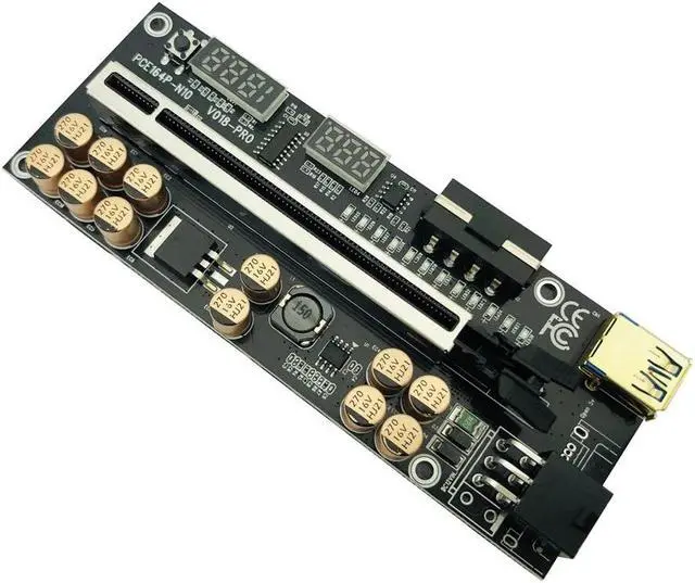 Alt view image 3 of 6 - 6PCS PCIE Riser VER018 Pro Riser For Video Card USB 3.0 Cable PCI Express X16 Extender PCI-E Riser Card For Bitcoin Miner Mining