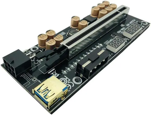 Alt view image 4 of 6 - 6PCS PCIE Riser VER018 Pro Riser For Video Card USB 3.0 Cable PCI Express X16 Extender PCI-E Riser Card For Bitcoin Miner Mining