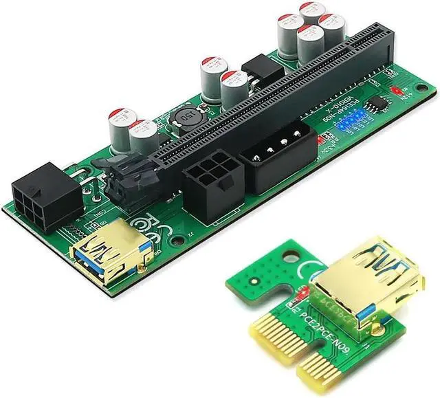 Alt view image 2 of 6 - 6 PCS PCIE Riser 010 USB 3.0 VER010-X Express Cable Riser For Video Card Riser PCI Express X16 Extender For Bitcoin Miner Mining