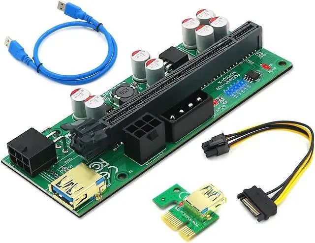 Alt view image 6 of 6 - 6 PCS PCIE Riser 010 USB 3.0 VER010-X Express Cable Riser For Video Card Riser PCI Express X16 Extender For Bitcoin Miner Mining