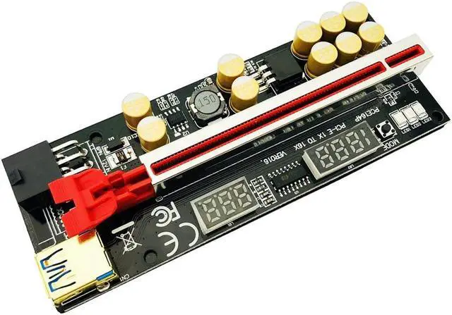 Alt view image 3 of 6 - 6PCS Riser 016 USB3.0 PCIE Riser PCI Express X16 Extender Adapter 016 GPU Riser Card SATA 15pin to 6pin Power Voltage Monitoring