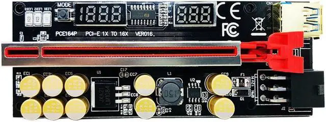 Alt view image 5 of 6 - 6PCS Riser 016 USB3.0 PCIE Riser PCI Express X16 Extender Adapter 016 GPU Riser Card SATA 15pin to 6pin Power Voltage Monitoring