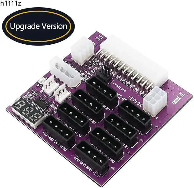 Main image of Breakout Board 4Pin and 6Pin Power Connector LED Display 12V Power Module for CHIA Mining for GPU Graphics Card Miner Mining