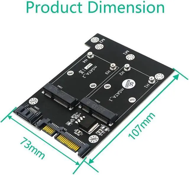 Alt view image 4 of 6 - Upgrade Version MSATA to SATA Adapter Dual mSATA SSD to Dual SATA 3 6Gbps Converter Board Riser Card for Windows Linux Mac 10 OS