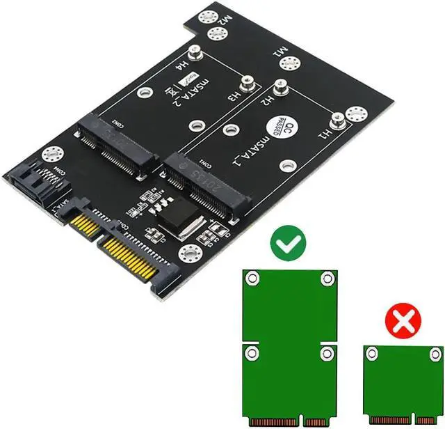 Alt view image 5 of 6 - Upgrade Version MSATA to SATA Adapter Dual mSATA SSD to Dual SATA 3 6Gbps Converter Board Riser Card for Windows Linux Mac 10 OS