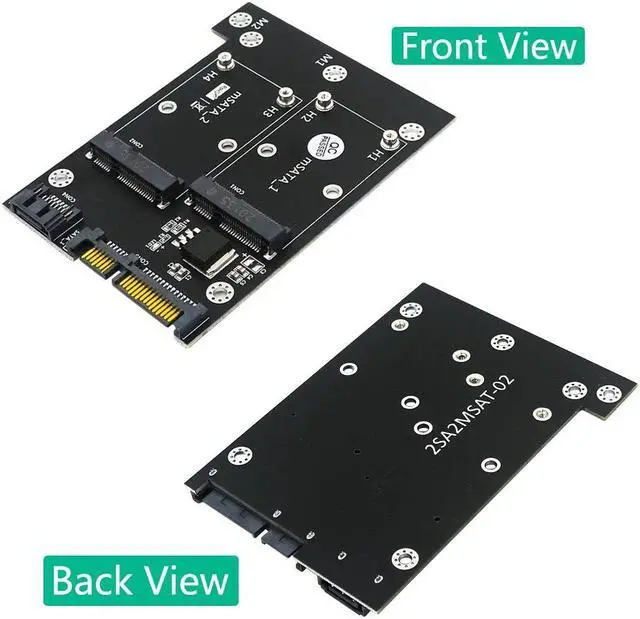 Alt view image 3 of 6 - Upgrade Version MSATA to SATA Adapter Dual mSATA SSD to Dual SATA 3 6Gbps Converter Board Riser Card for Windows Linux Mac 10 OS