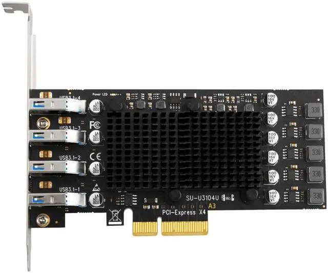 Alt view image 2 of 6 - PCIE USB Card 4 Port USB Multiplier Hub PCI E 4X Express to USB 3.2 Gen2 10G USB3.2 GEN 2 Expansion Card ASM3142 Chip for PC
