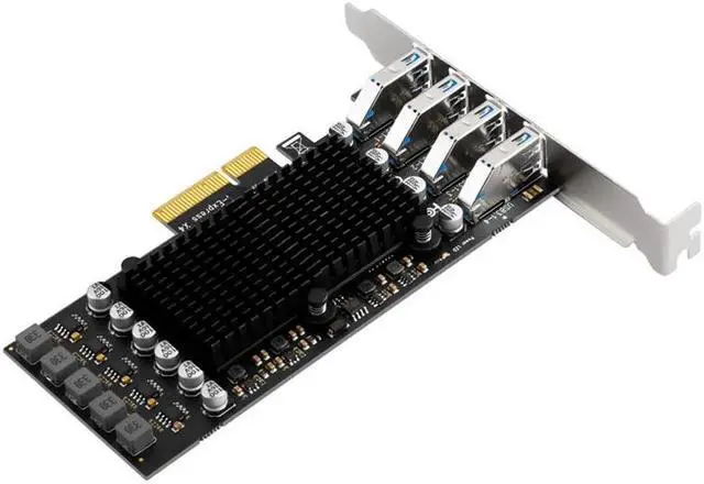 Alt view image 3 of 6 - PCIE USB Card 4 Port USB Multiplier Hub PCI E 4X Express to USB 3.2 Gen2 10G USB3.2 GEN 2 Expansion Card ASM3142 Chip for PC