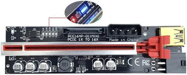 Alt view image 5 of 6 - 6PCS VER011MINI Riser 011Mini PCIE Riser PCI Express X16 Extender USB3.0 Cable X1 Card Riser For Video Card Bitcoin Miner Mining