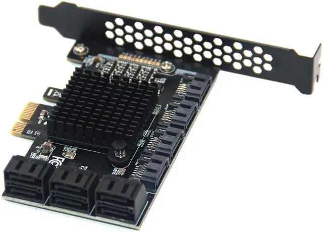 Alt view image 3 of 6 - Chi a Mining 10 Port SATA PCI-E Adapter PCI Express X1 to SATA 3.0 6Gbps Rate Expansion Card Controller with Low Profile Bracket