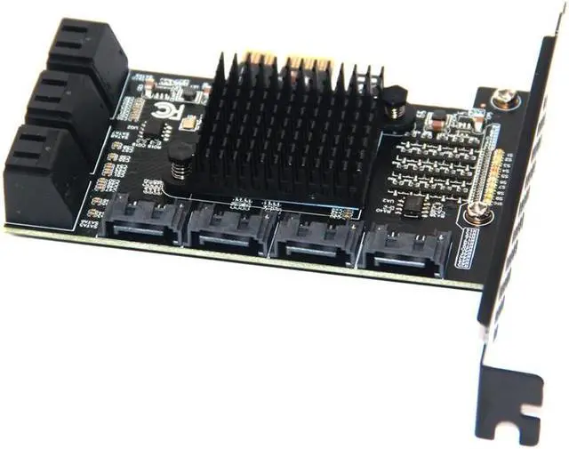 Alt view image 4 of 6 - Chi a Mining 10 Port SATA PCI-E Adapter PCI Express X1 to SATA 3.0 6Gbps Rate Expansion Card Controller with Low Profile Bracket