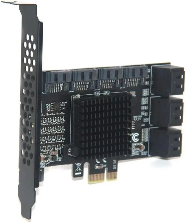 Alt view image 5 of 6 - Chi a Mining 10 Port SATA PCI-E Adapter PCI Express X1 to SATA 3.0 6Gbps Rate Expansion Card Controller with Low Profile Bracket