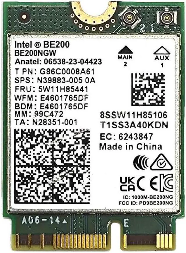 Alt view image 5 of 6 - BE200 WIFI7 Wi-Fi 7 for Intel BE200 Bluetooth 5.4 M.2 Wifi Card BE200NGW 2.4/5/6GHz 5.8Gbps For Windows11 PC Laptop Computer