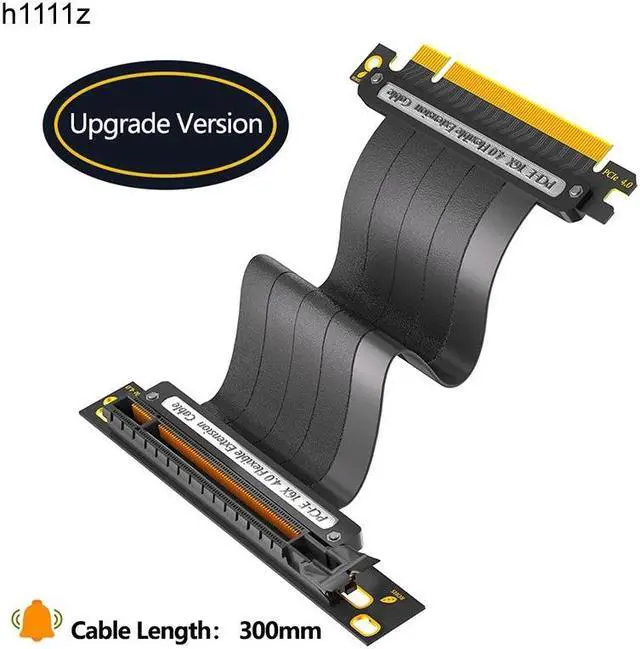 Main image of PCIE4.0 Extension Cable Black PCI Express 16x Shielded High Speed 64G GPU Riser Cable 30cm 90Degree PCI-E X16 4.0 Flexible Cable