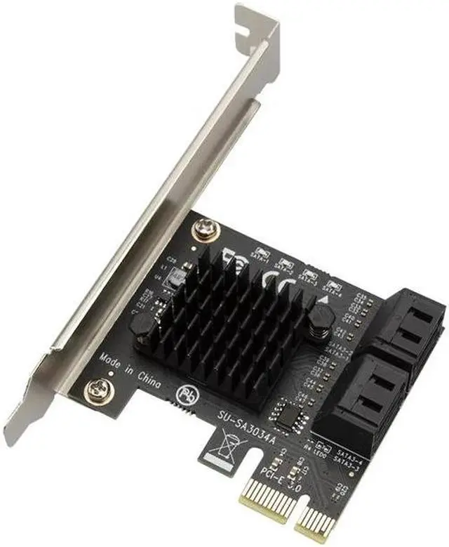 Alt view image 2 of 6 - Chi a Mining Riser PCIe to 4 Port SATA 3.0 6Gb SSD Adapter PCI-e PCI Express Gen3 x1 SATA Controller Expansion Card Add On Cards
