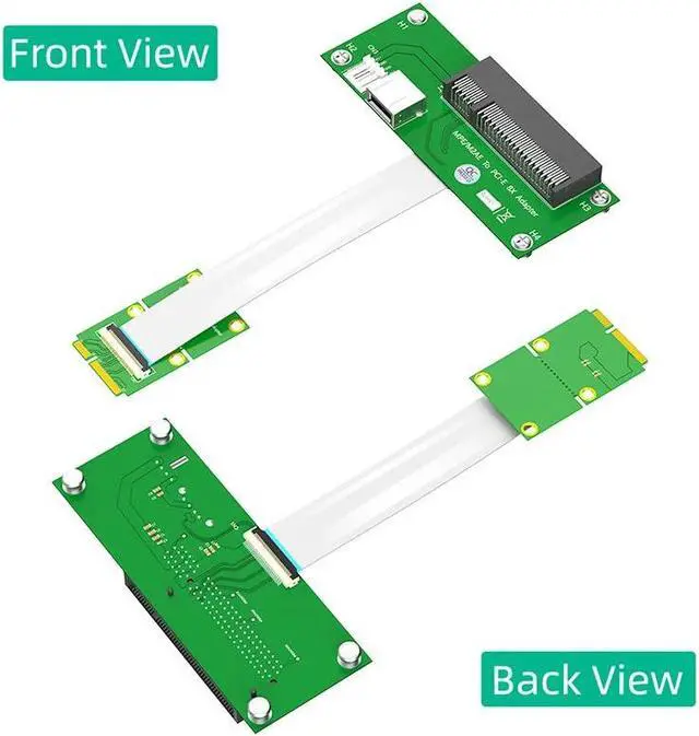 Alt view image 2 of 6 - Mini PCIE to PCI Express X8 Slot USB2.0 Riser Board with FPC Extension Cable 4Pin Power Magnetic Pad Horizontal Installation