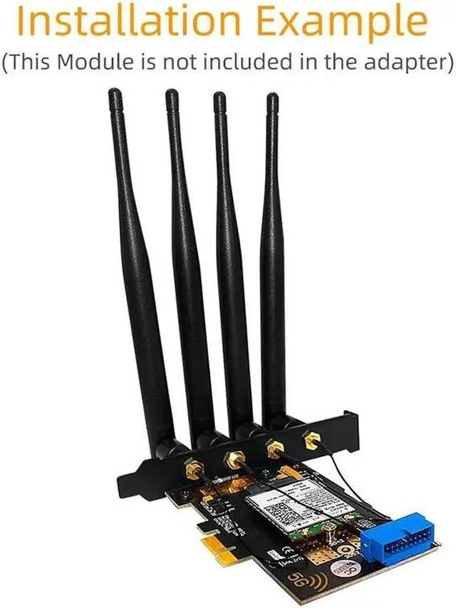 Alt view image 4 of 6 - M.2 Wifi Module to PCIE X1 / USB 3.0 Expansion Card 4 Antennas NANO SIM Slot NGFF B Key for 30x42/52 3G 4G 5G M2 Wireless Module
