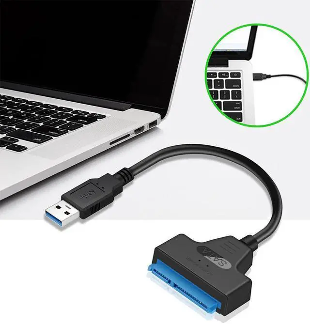 Alt view image 3 of 6 - SATA to USB 3.0 Cable Connector Up to 6G for 2.5 Inch External HDD SSD Hard Drive SATA 3 22 Pin Adapter USB 3.0 to Sata III Cord