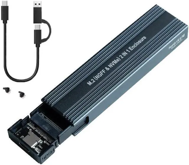 Main image of M2 SSD Case NVME Enclosure M.2 to USB 3.1 SSD Adapter with OTG for NVME PCIE NGFF SATA M/B Key 2230/2242/2260/2280 Dual Protocol