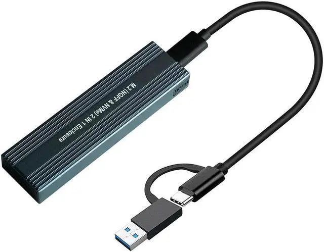 Alt view image 6 of 7 - M2 SSD Case NVME Enclosure M.2 to USB 3.1 SSD Adapter with OTG for NVME PCIE NGFF SATA M/B Key 2230/2242/2260/2280 Dual Protocol