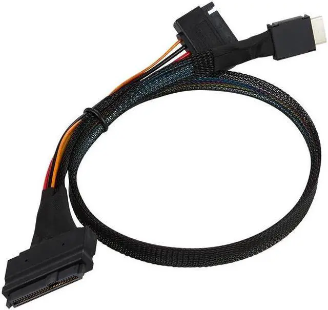 Alt view image 5 of 6 - PCIE 4.0 to U.2 NVME SSD Adapter Expansion Card PCI Express 4X to SFF-8612 Riser Card Board w/ SFF-8611 to SFF-8639 Extend Cable